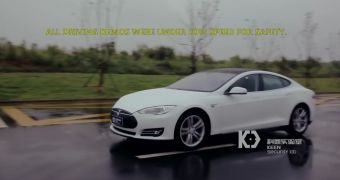 Tesla Model S during the Tencent experiment