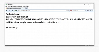 Message on TeslaCrypt ransom site