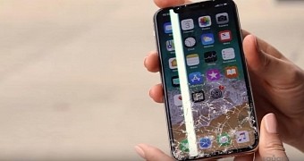 The iPhone X display can easily crack