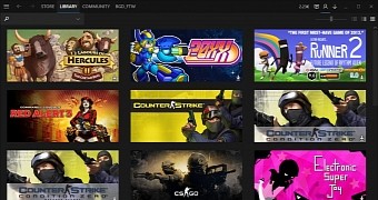 Steam library with Metro skin