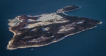 Aerial view of Norway's Bastøy prison