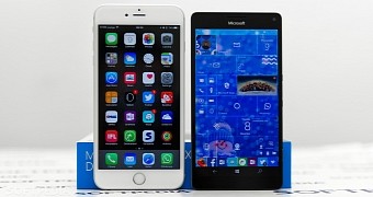 iPhone and Lumia 950 XL, iOS and Windows 10 Mobile