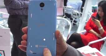 This is what the back of a Windows 10 Mobile Sunty smartphone  looks like