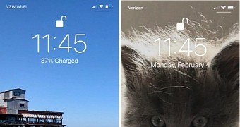 iOS bug showing the battery level on the lock screen