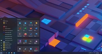 Windows 10 desktop with new Start menu