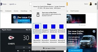Windows 10 sharing UI