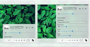 Volume flyout concept for Windows 10