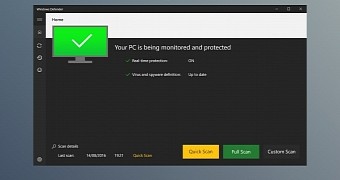 The modern UI proposed for Windows Defender