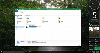 Windows 10 concept with transparency and new Action Center