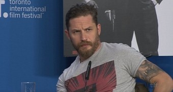 Tom Hardy is annoyed by very personal question during the “Legend” panel at TIFF 2015