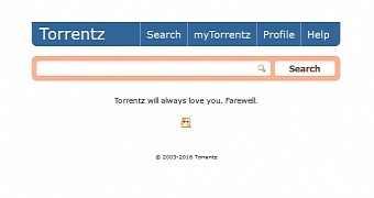 Second message shown on Torrentz.eu homepage