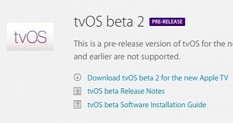 tvOS 9.0 Beta 2 download page