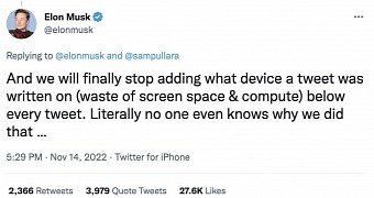 Musk used an iPhone to tweet