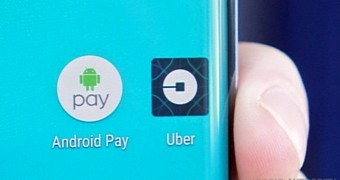 Android Pay and Uber logos