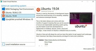 Ubuntu 19.04 in Microsoft's Hyper-V gallery