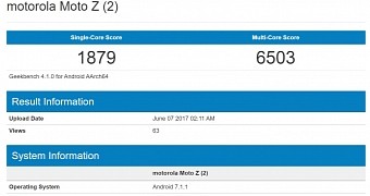 Unannounced Moto Z2 Flagship with Snapdragon 835 Stops by Geekbench