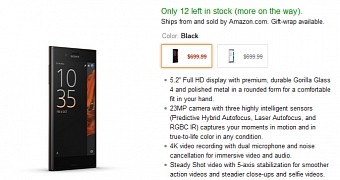 Sony Xperia XZ listing on Amazon