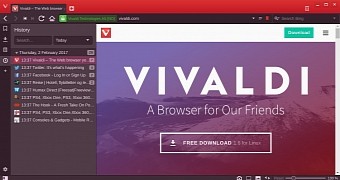 Vivaldi 1.7 Web Browser to Hit the Streets Soon with Brand-New History Panel