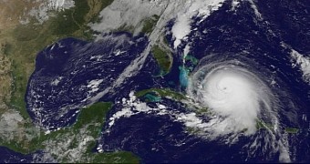 Satellite view of hurricane Joaquin on October 1