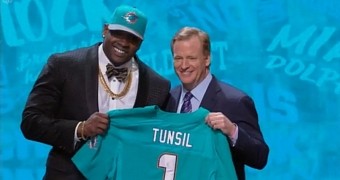 Laremy Tunsil with NFL Commissioner Roger Goodell