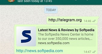WhatsApp Blocks Telegram Messenger Links in Latest Version