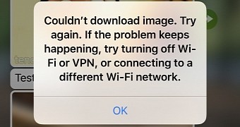 The message you get when trying to download WhatsApp images