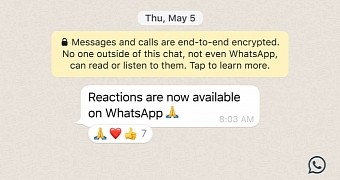 WhatsApp message reactions