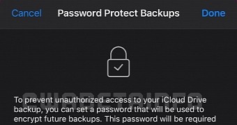 The new password protection for iCloud backups