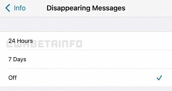 New options for disappearing messages