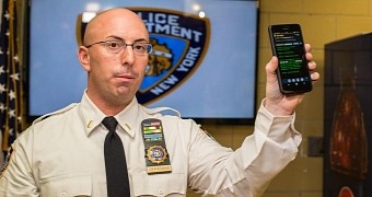 One of the Windows phones employed by NYPD police