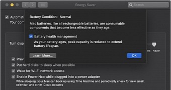 Mac battery health management feature