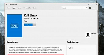 Kali Linux on the Microsoft Store