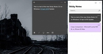 Sticky Notes 3.0 on Windows 10 April 2018 Update