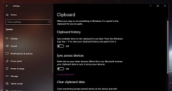 Cloud Clipboard in Windows 10 version 1809
