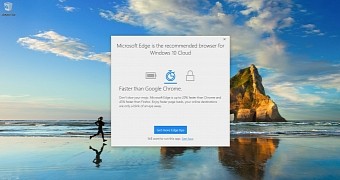 Windows 10 Cloud notification displayed to users trying to install Google Chrome