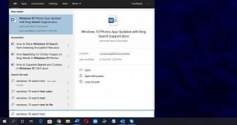 Windows 10 Search feature