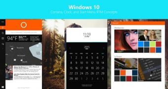 Windows 10 Start menu and Cortana integration concept