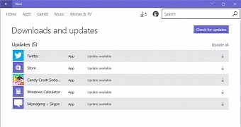 New app updates on Windows 10