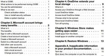 Windows 10 guide table of contents