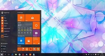 Windows 10 desktop and Start menu