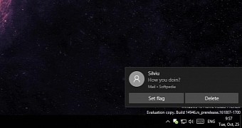 Interactive notification in Windows 10