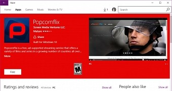Popcornflix in the Windows Store