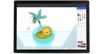 Paint 3D app on a tablet