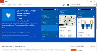 Microsoft Health in the Windows Store