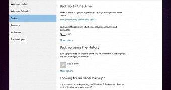 OneDrive backup options returning in Redstone