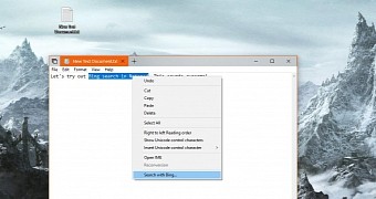 Bing search in Notepad