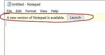 Notepad update notification