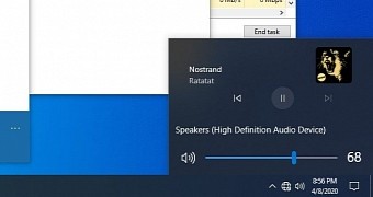 The new volume flyout in Windows 10