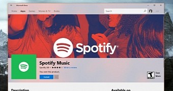 Spotify app in the Microsoft Store