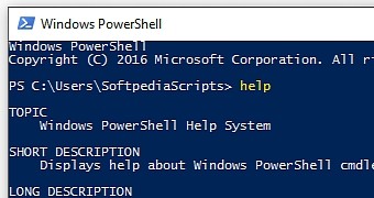 PowerShell running on Windows 10
